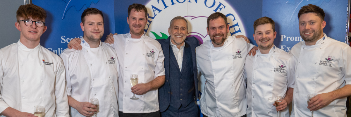 Michel Roux along with the Scottish Culinary Team.